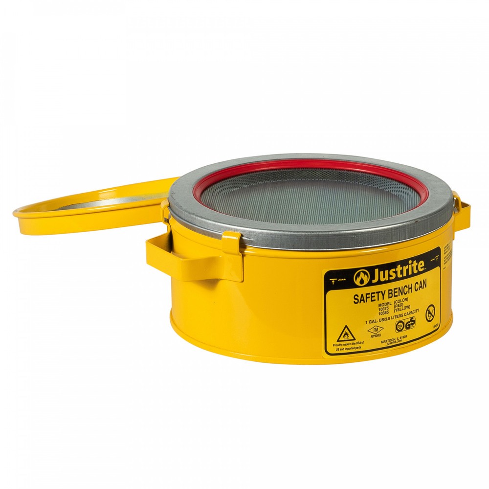 Número de imagen del producto 2: Justrite - Recipiente para agua con tapa abatible (4 L), color amarillo