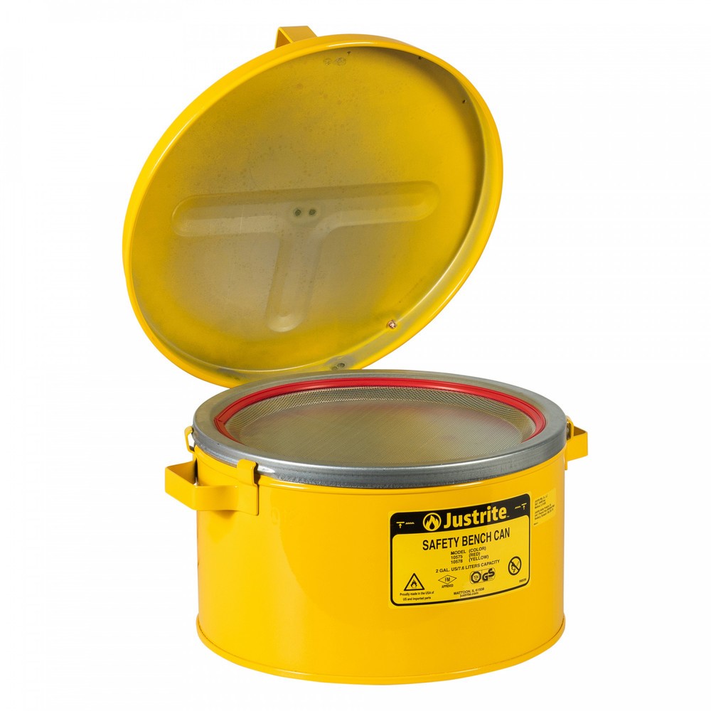 Número de imagen del producto 2: Justrite Dration - Recipiente con tapa abatible, color amarillo, 8 L
