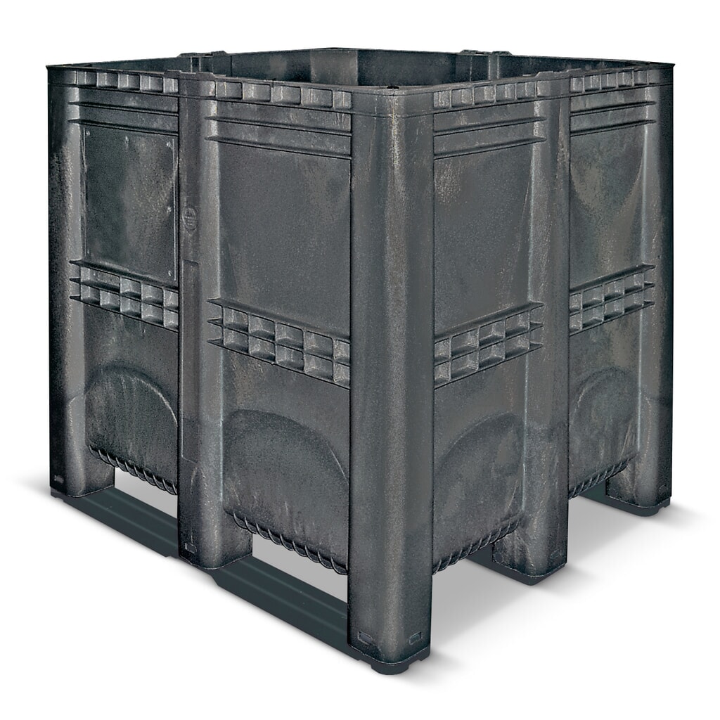 Imagen del producto: Gran contenedor de polietileno, 1.400 litros, con travesaños, gris
