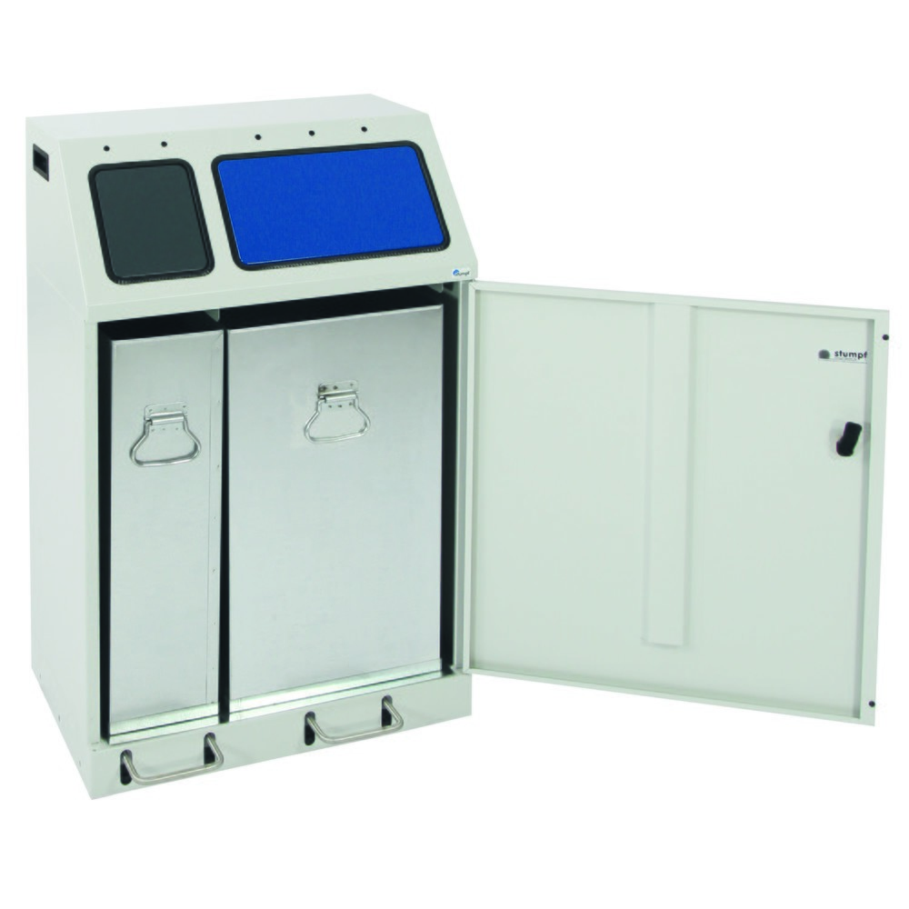 Número de imagen del producto 3: stumpf® contenedor de reciclaje compacto con palanca de base|pie, 1 x 30, 1 x 60 litros