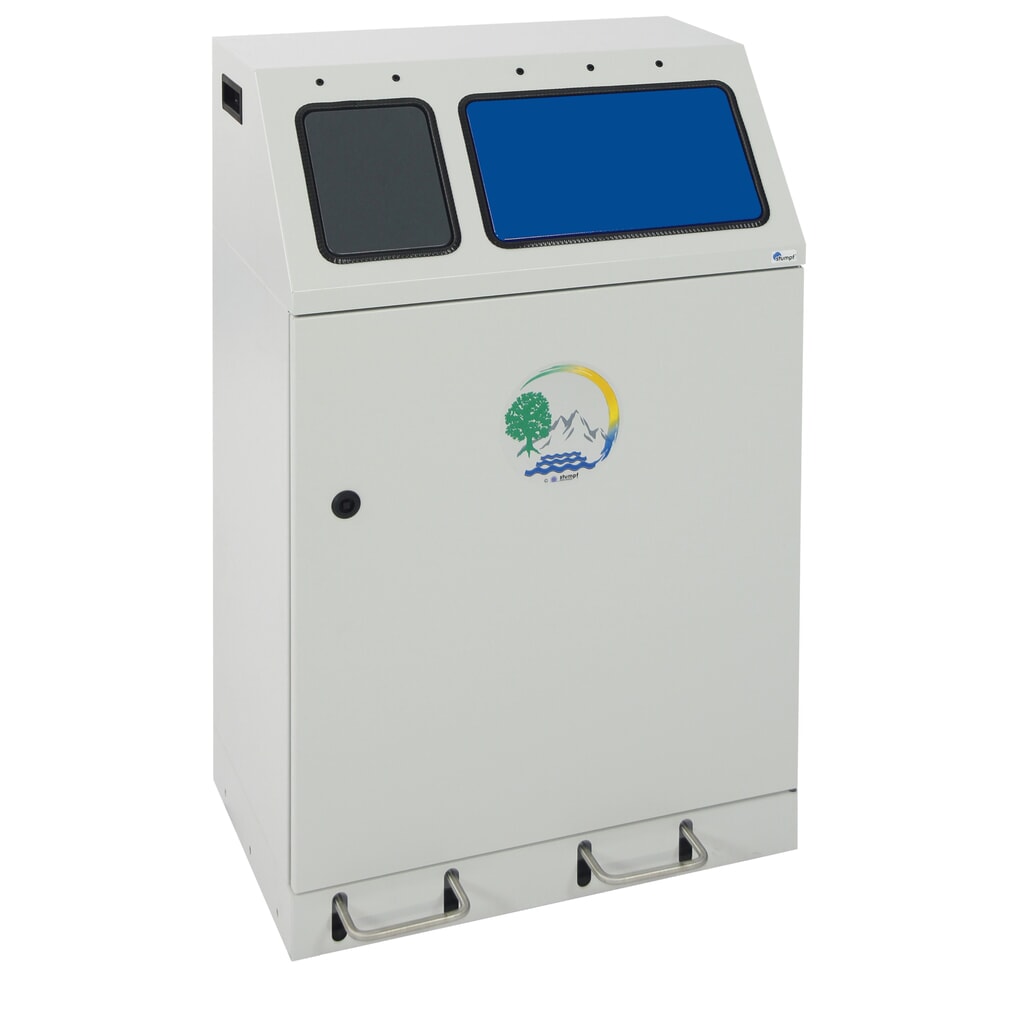 stumpf® contenedor de reciclaje compacto con palanca de base|pie, 1 x 30, 1 x 60 litros Imagen del producto: stumpf® contenedor de reciclaje compacto con palanca de base|pie, 1 x 30, 1 x 60 litros