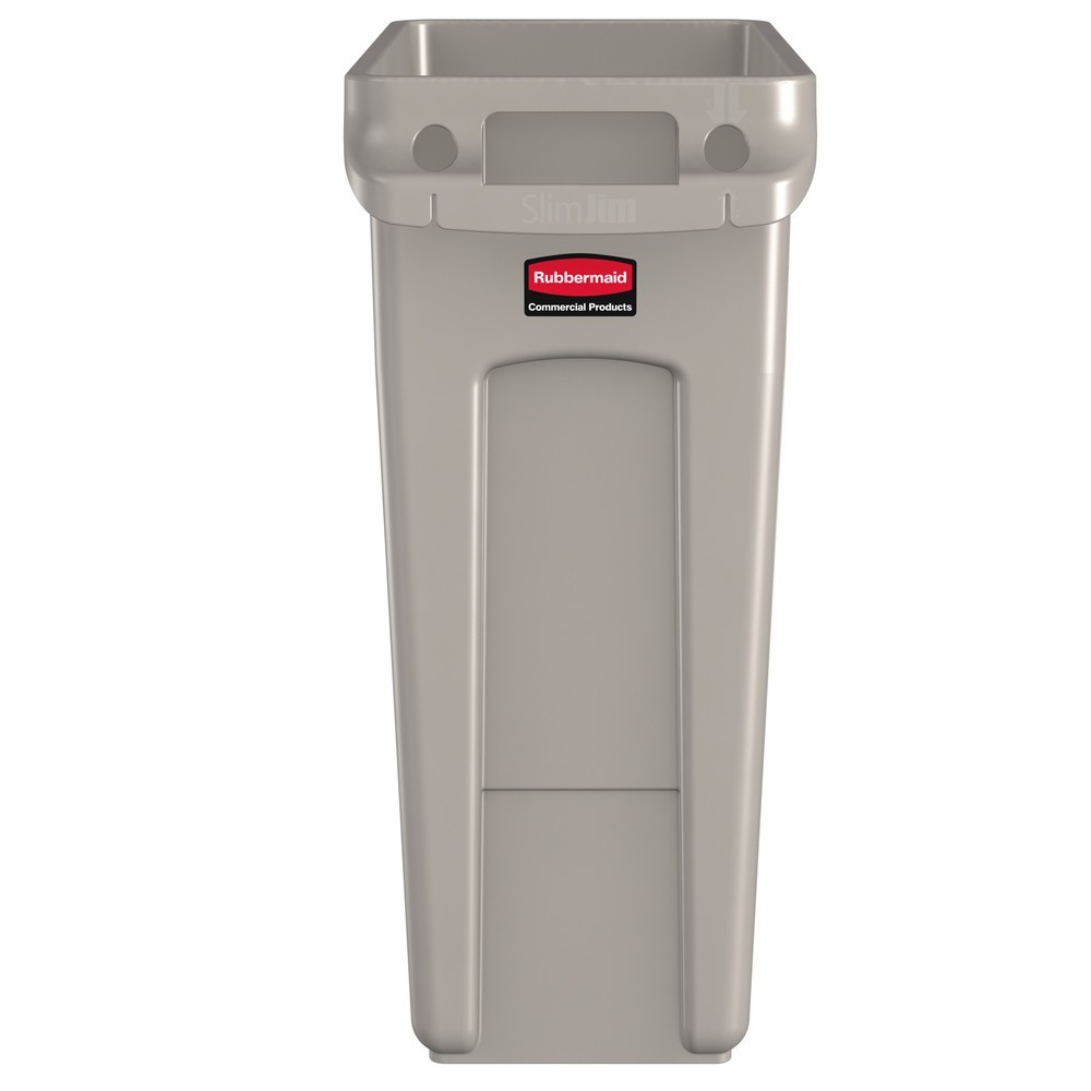 Número de imagen del producto 2: Contenedor de reciclaje Rubbermaid® Slim Jim, con rejillas de ventilación, beige, 60 litros