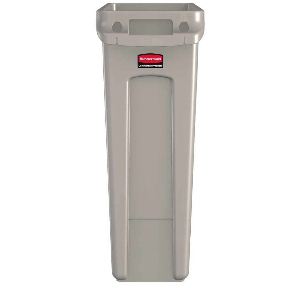 Número de imagen del producto 2: Contenedor de reciclaje Rubbermaid® Slim Jim, con rejillas de ventilación, beige, 87 litros