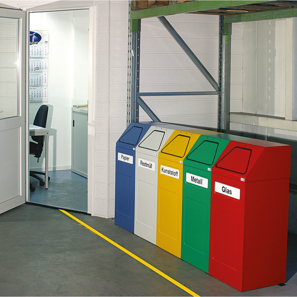 Número de imagen del producto 2: Contenedor de reciclaje Stumpf®, 65 litros, cierre automático, autoextintor, rojo