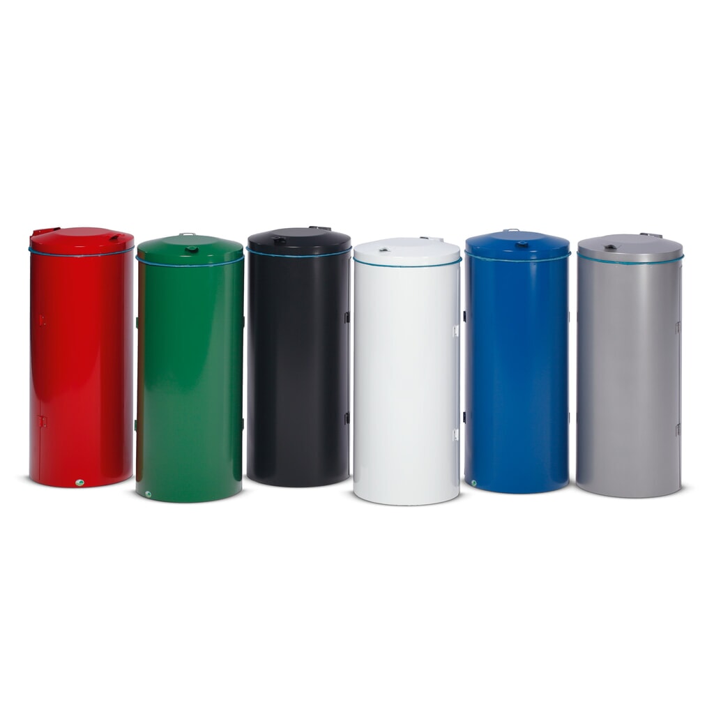 Contenedor de reciclaje VAR®, 120 litros, puerta de doble hoja, amarillo tráfico Imagen del producto: Contenedor de reciclaje VAR®, 120 litros, puerta de doble hoja, amarillo tráfico