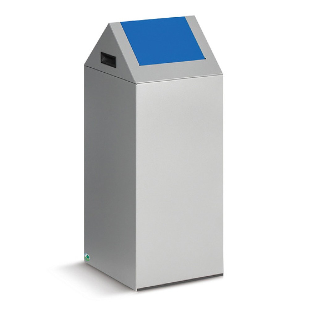 Número de imagen del producto 1: Contenedor de reciclaje VAR®, 60 litros, autoextinguible, estructura de color azul claro, tapa redonda/azul