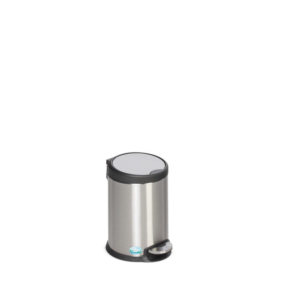 Imagen del producto: Contenedor de residuos con pedal, de acero inoxidable, 3 litros, mate