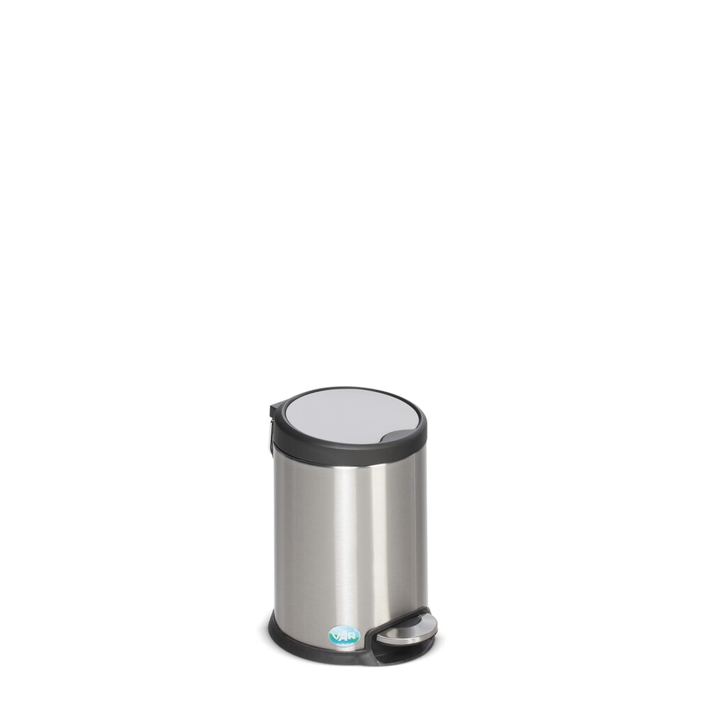 Imagen del producto: Contenedor de residuos con pedal, de acero inoxidable, 3 litros, mate