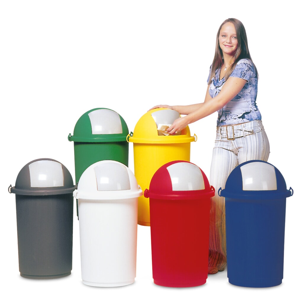 Contenedor de residuos VAR® 50 litros, con tapa basculante, rojo Imagen del producto: Contenedor de residuos VAR® 50 litros, con tapa basculante, rojo