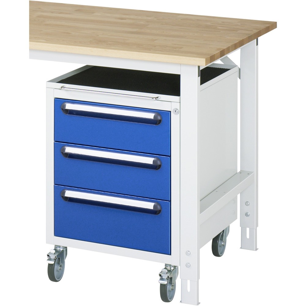 Número de imagen del producto 2: Contenedor para debajo con ruedas RAU H x A x F 690 x 480 x 600 mm, con 3 cajones