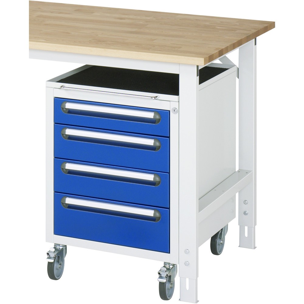 Número de imagen del producto 2: Contenedor para debajo con ruedas RAU H x A x F 690 x 480 x 600 mm, con 4 cajones