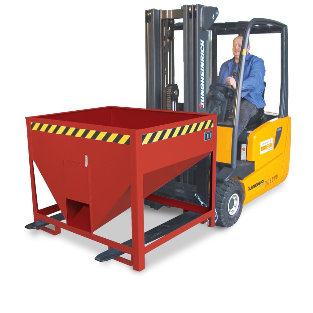 Número de imagen del producto 4: Bauer® Contenedor silo con cierre corredizo, pintado, volumen 0,5 m³, RAL 2000 amarillo naranja