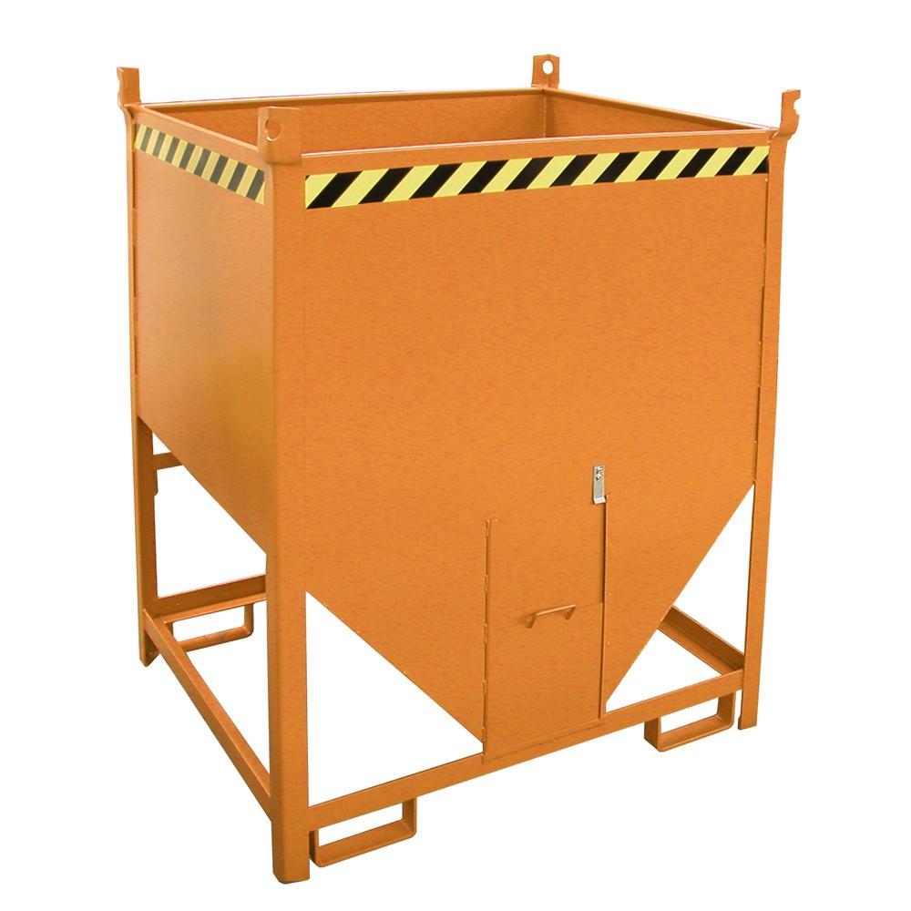 Número de imagen del producto 1: Bauer® Contenedor silo con cierre corredizo, pintado, volumen 1 m³, RAL 2000 amarillo naranja