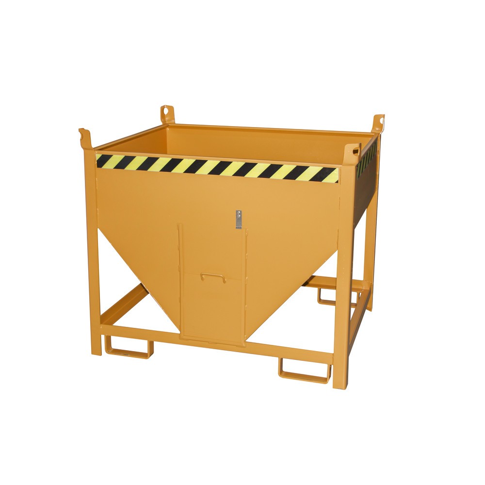 Número de imagen del producto 1: Bauer® Contenedor silo con cierre corredizo, pintado, volumen 0,5 m³, RAL 2000 amarillo naranja