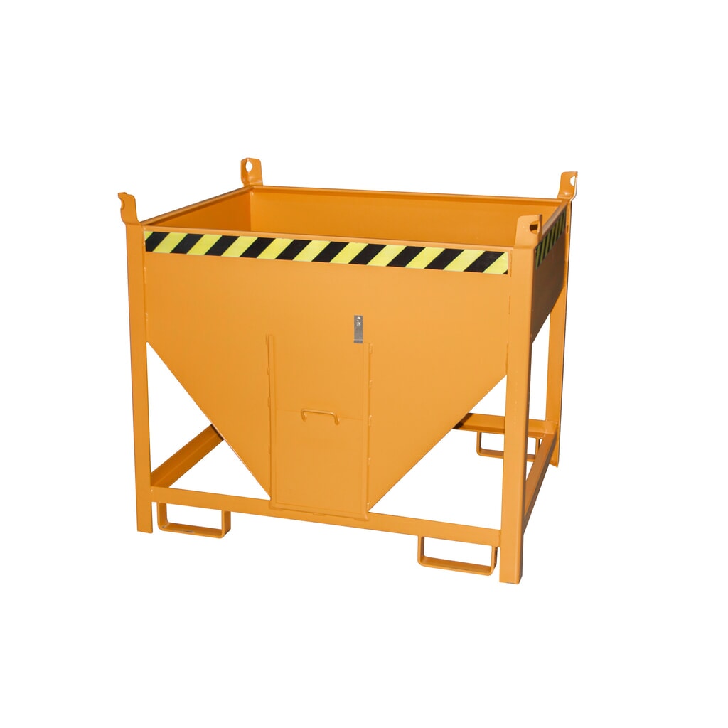 Bauer® Contenedor silo con cierre corredizo, pintado, volumen 0,5 m³, RAL 2000 amarillo naranja Número de imagen del producto 1: Bauer® Contenedor silo con cierre corredizo, pintado, volumen 0,5 m³, RAL 2000 amarillo naranja