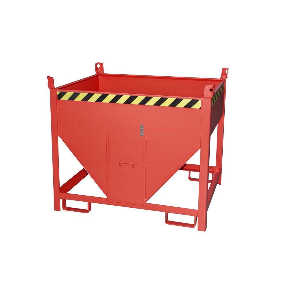Número de imagen del producto 1: Bauer® Contenedor silo con cierre corredizo, pintado, volumen 0,5 m³, RAL 3000 rojo fuego