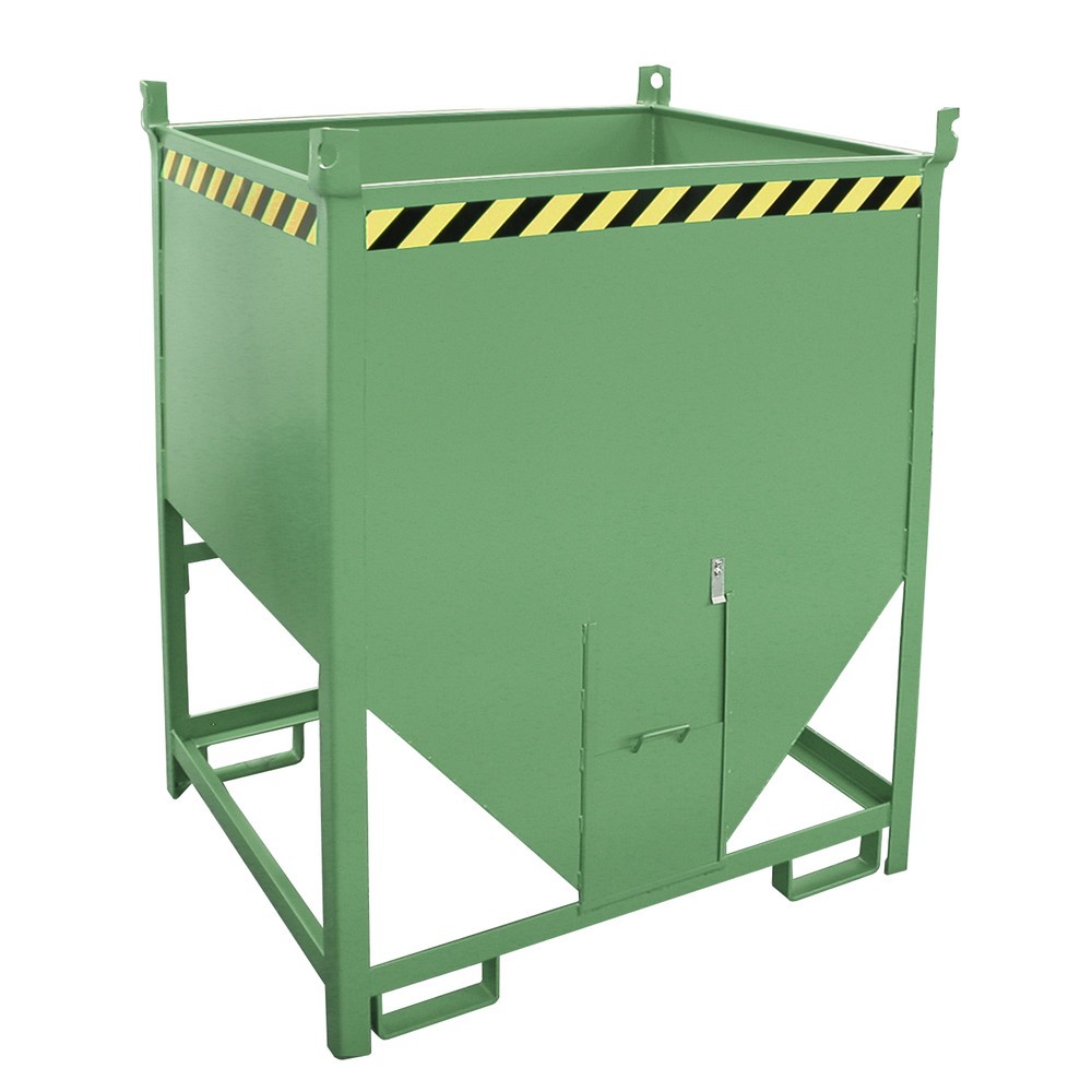 Número de imagen del producto 1: Bauer® Contenedor silo con cierre corredizo, pintado, volumen 1 m³, RAL 6011 verde reseda