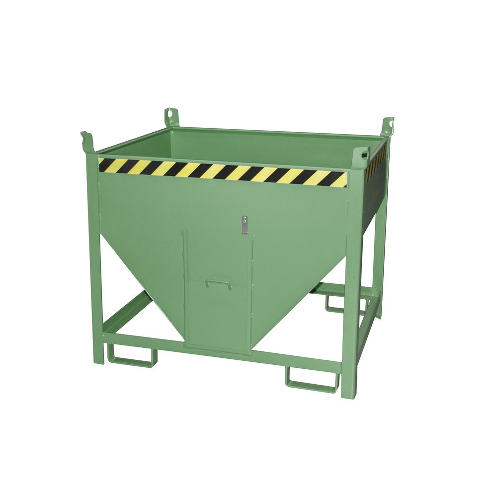 Número de imagen del producto 1: Bauer® Contenedor silo con cierre corredizo, pintado, volumen 0,5 m³, RAL 6011 verde reseda
