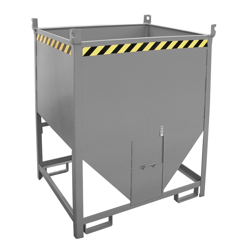 Número de imagen del producto 1: Bauer® Contenedor silo con cierre corredizo, pintado, volumen 1 m³, RAL 7005 gris ratón
