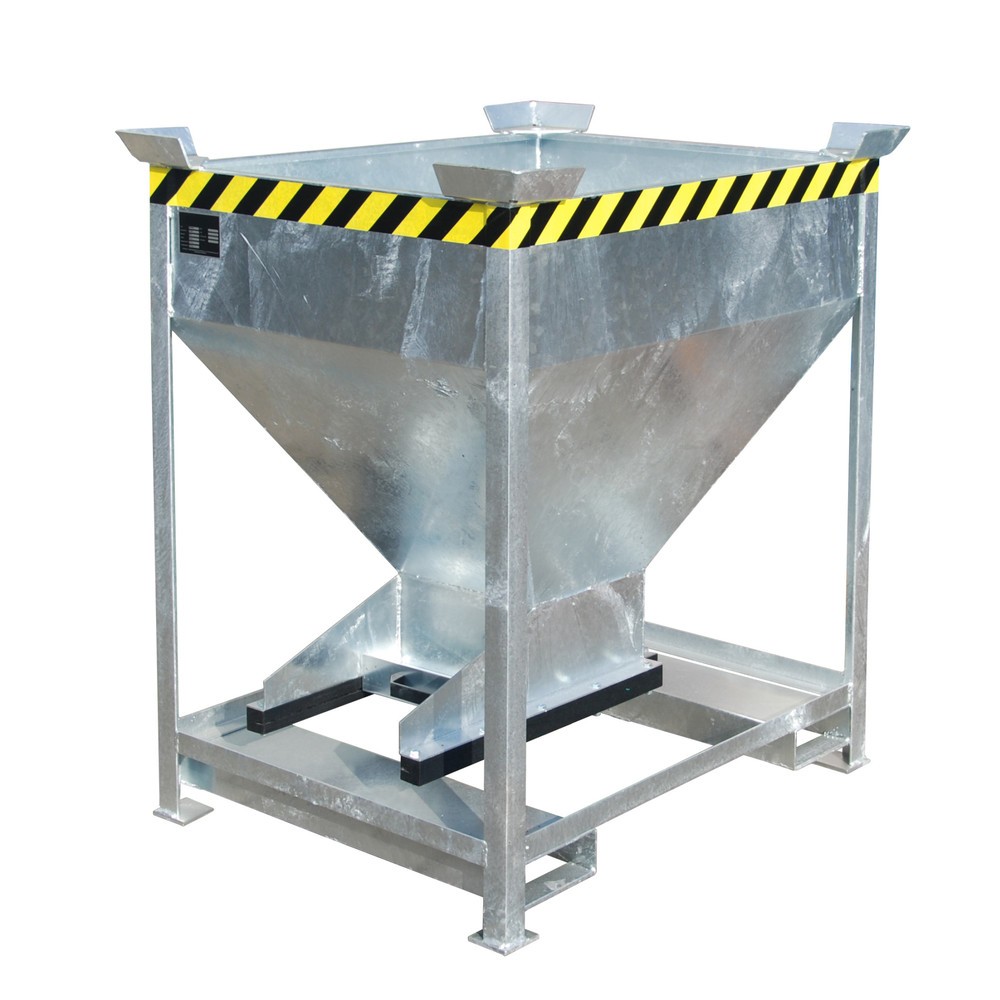 Número de imagen del producto 1: Contenedor silo Bauer®, con cierre corredizo + huecos para horquillas, galvanizado, volumen 0,375 m³