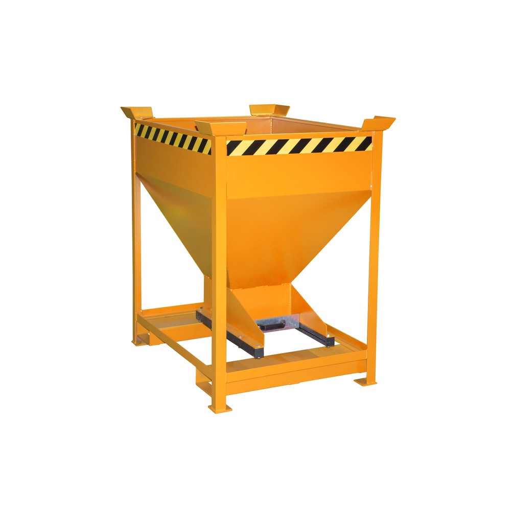 Imagen del producto: Bauer® contenedor silo, con cierre corredizo y bolsillos de horquilla, pintado, volumen 0,375 m³, RAL 2000 amarillo naranja