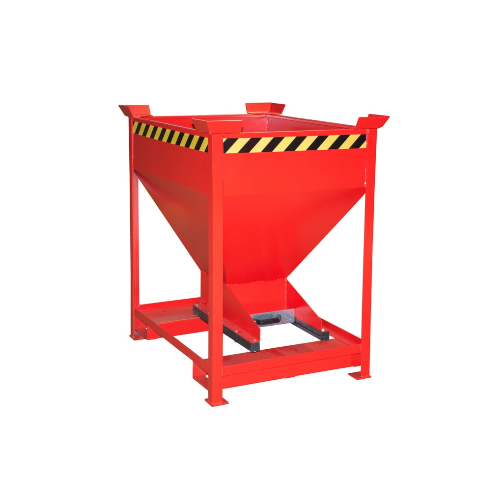 Imagen del producto: Bauer® contenedor silo, con cierre corredizo y bolsillos de horquilla, pintado, volumen 0,375 m³, RAL 3000 rojo fuego