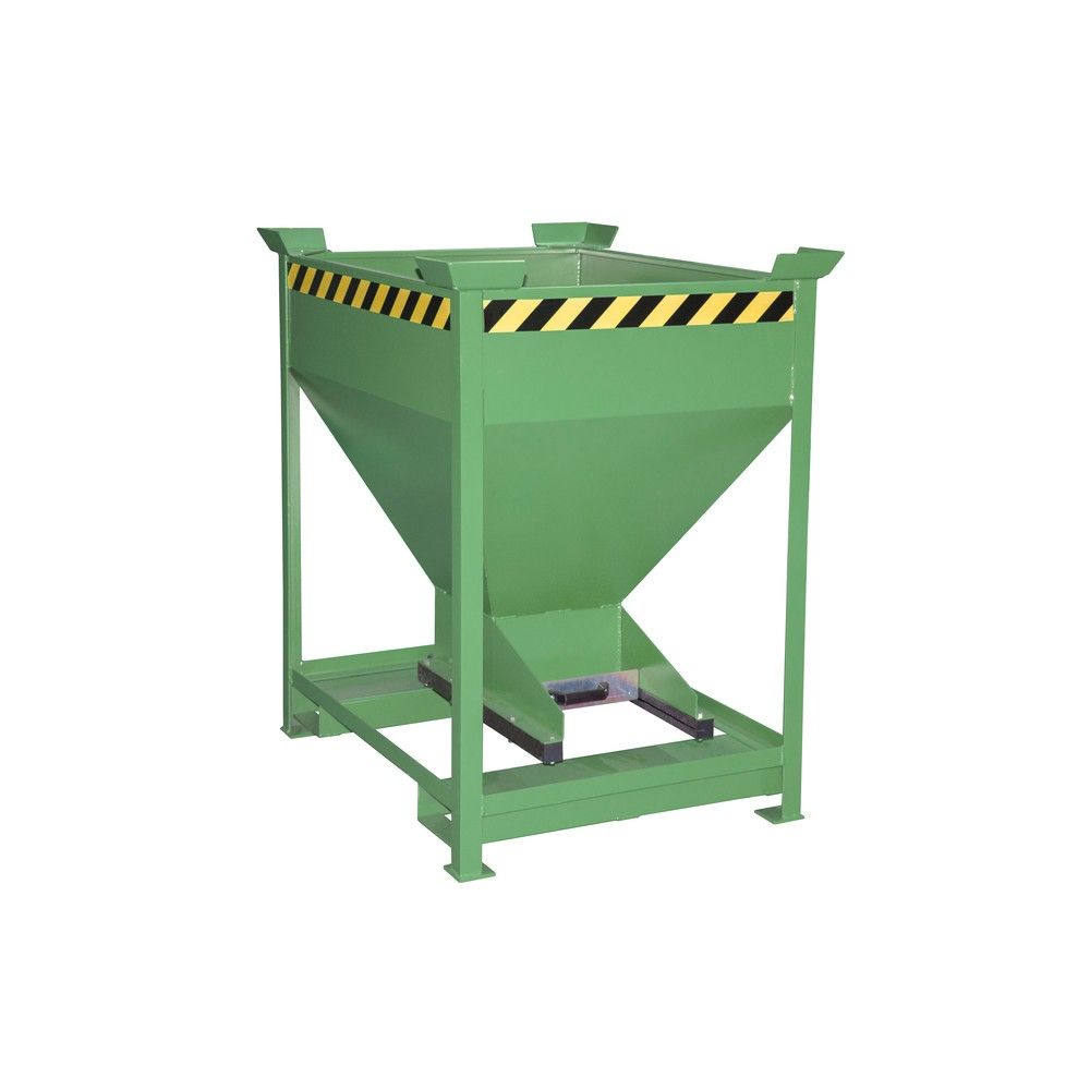 Número de imagen del producto 1: Bauer® contenedor silo, con cierre corredizo y bolsillos de horquilla, pintado, volumen 0,375 m³, RAL 6011 verde reseda