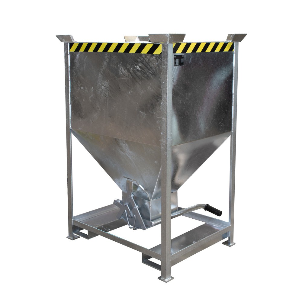 Número de imagen del producto 1: Contenedor silo Bauer®, con cierre tipo tijera + huecos para horquillas, galvanizado, volumen 0,6 m³