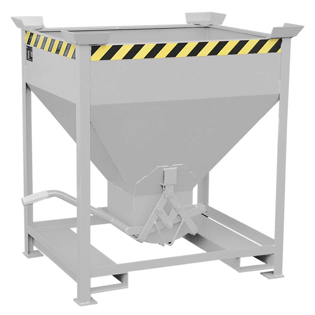 Contenedor silo Bauer®, con cierre tipo tijera + huecos para horquillas, galvanizado, volumen 0,375 m³ Número de imagen del producto 1: Contenedor silo Bauer®, con cierre tipo tijera + huecos para horquillas, galvanizado, volumen 0,375 m³