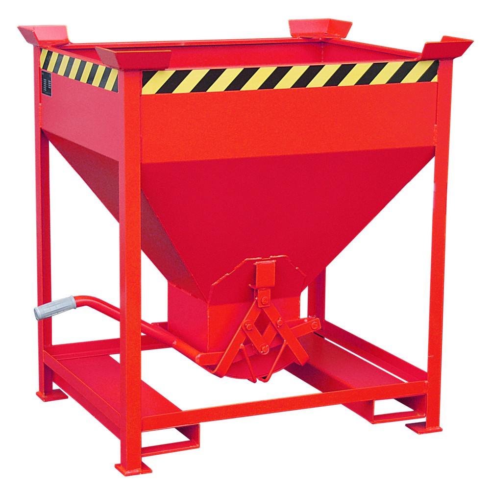 Número de imagen del producto 1: Bauer® contenedor silo, con cierre de tijera y bolsillos de horquilla, pintado, volumen 0,375 m³, RAL 3000 rojo fuego