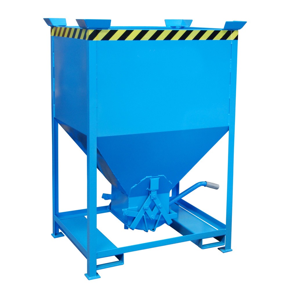 Número de imagen del producto 1: Bauer® contenedor silo, con cierre de tijera y bolsillos de horquilla, pintado, volumen 0,6 m³, RAL 5012 azul luminoso