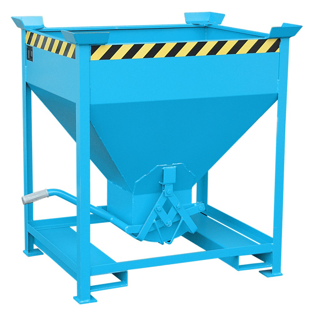 Número de imagen del producto 1: Bauer® contenedor silo, con cierre de tijera y bolsillos de horquilla, pintado, volumen 0,375 m³, RAL 5012 azul luminoso