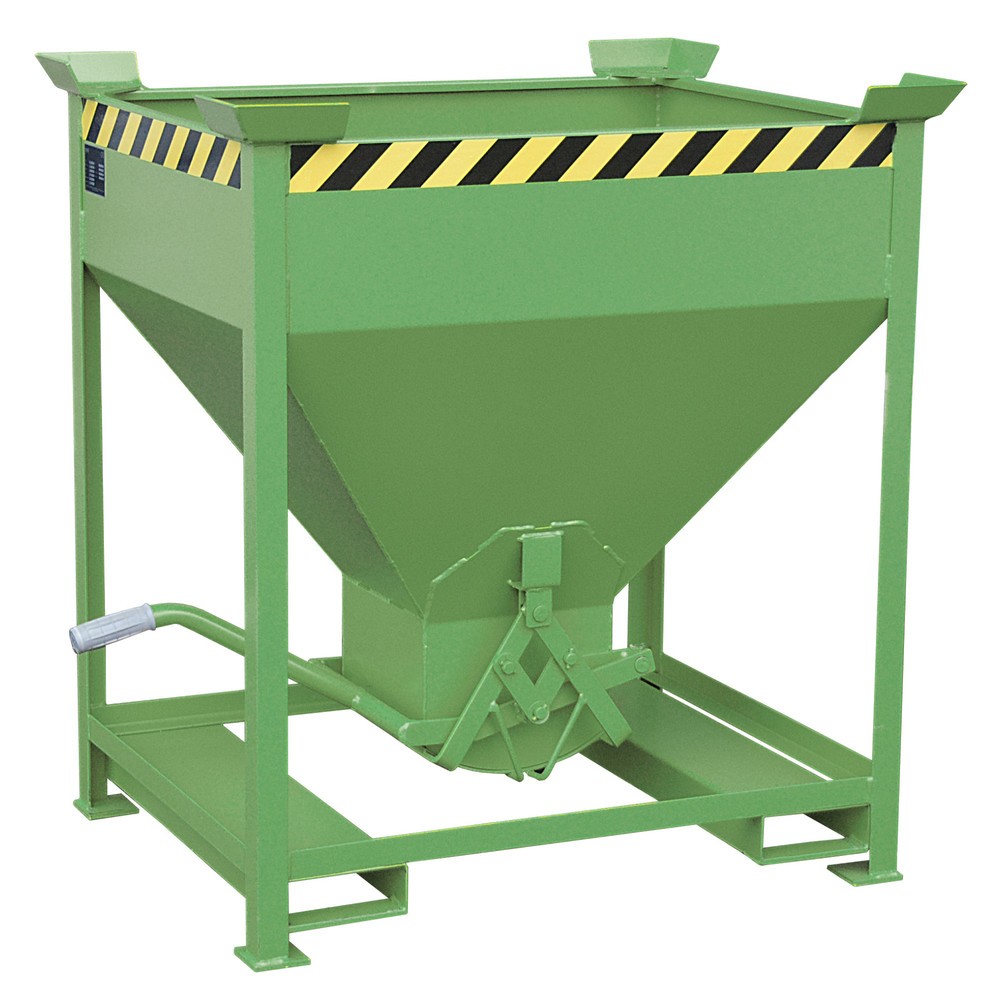 Número de imagen del producto 1: Bauer® contenedor silo, con cierre de tijera y bolsillos de horquilla, pintado, volumen 0,375 m³, RAL 6011 verde reseda