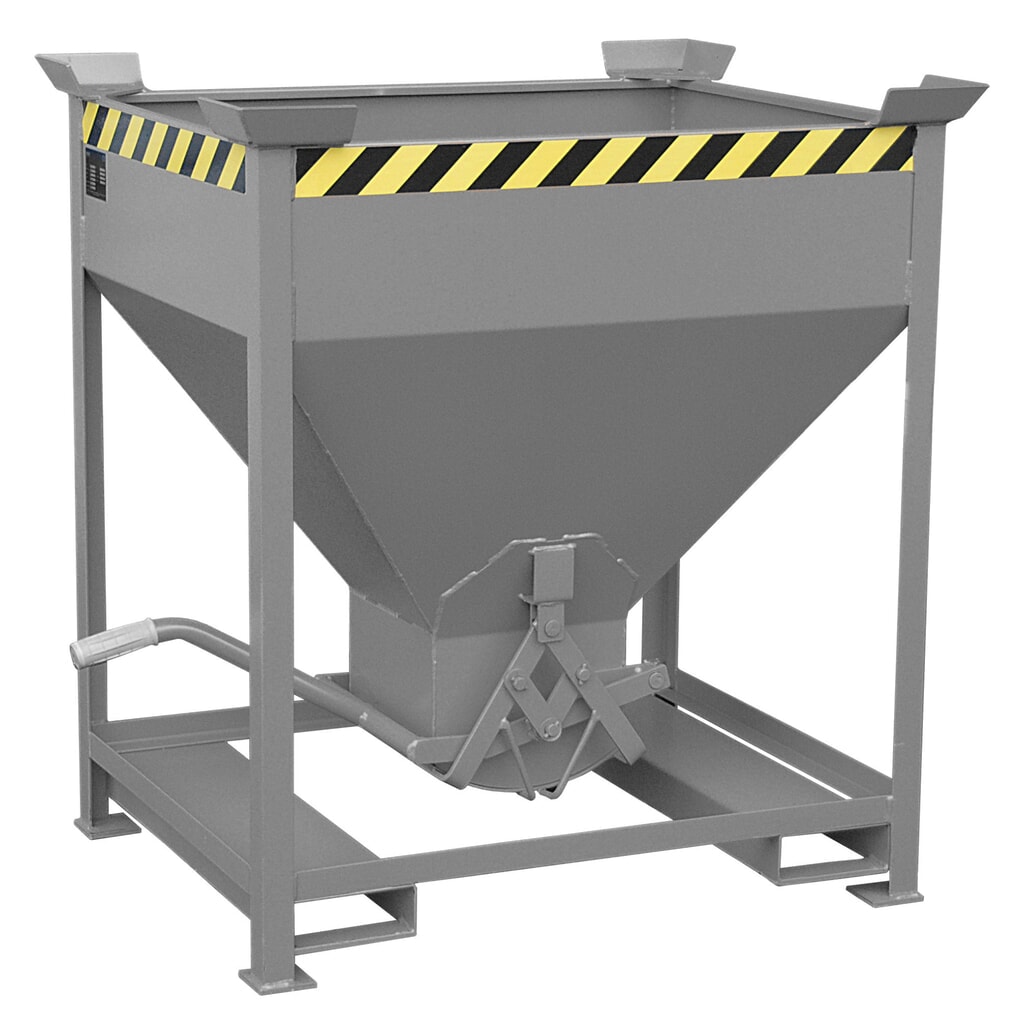 Número de imagen del producto 1: Bauer® contenedor silo, con cierre de tijera y bolsillos de horquilla, pintado, volumen 0,375 m³, RAL 7005 gris ratón