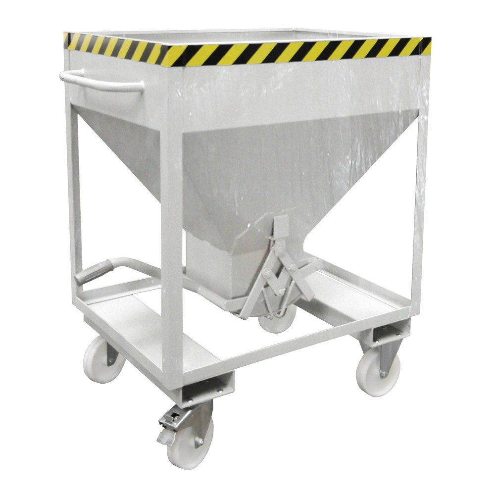 Número de imagen del producto 1: Contenedor silo Bauer®, con cierre tipo tijera, huecos para horquillas + rodillos, galvanizado, volumen 0,375 m³