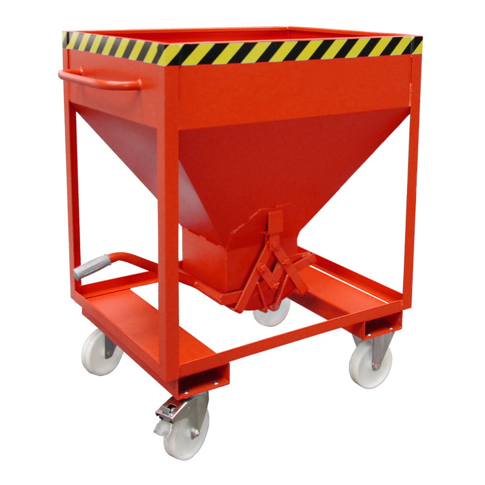 Imagen del producto: Bauer® contenedor silo, con cierre de tijera, bolsillos de horquilla y ruedas, pintado, volumen 0.375 m, RAL 3000 rojo fuego