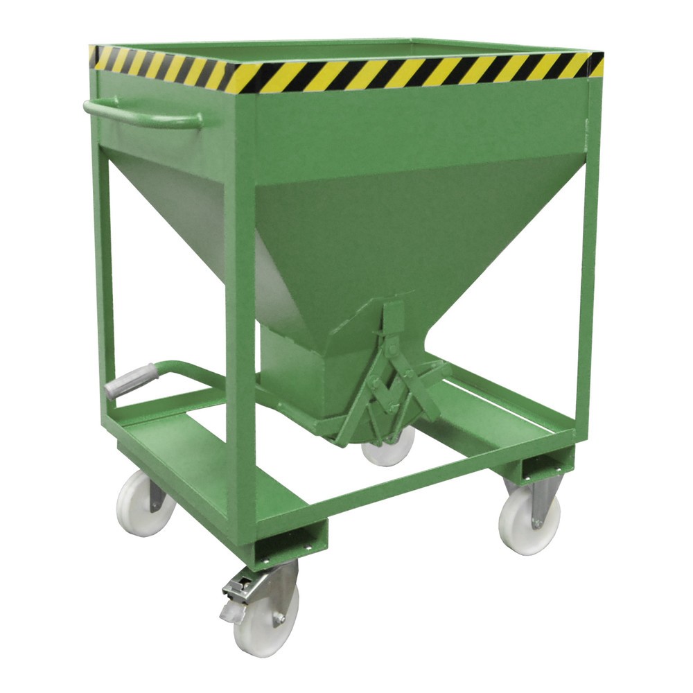 Número de imagen del producto 1: Bauer® contenedor silo, con cierre de tijera, bolsillos de horquilla y ruedas, pintado, volumen 0.375 m, RAL 6011 verde reseda