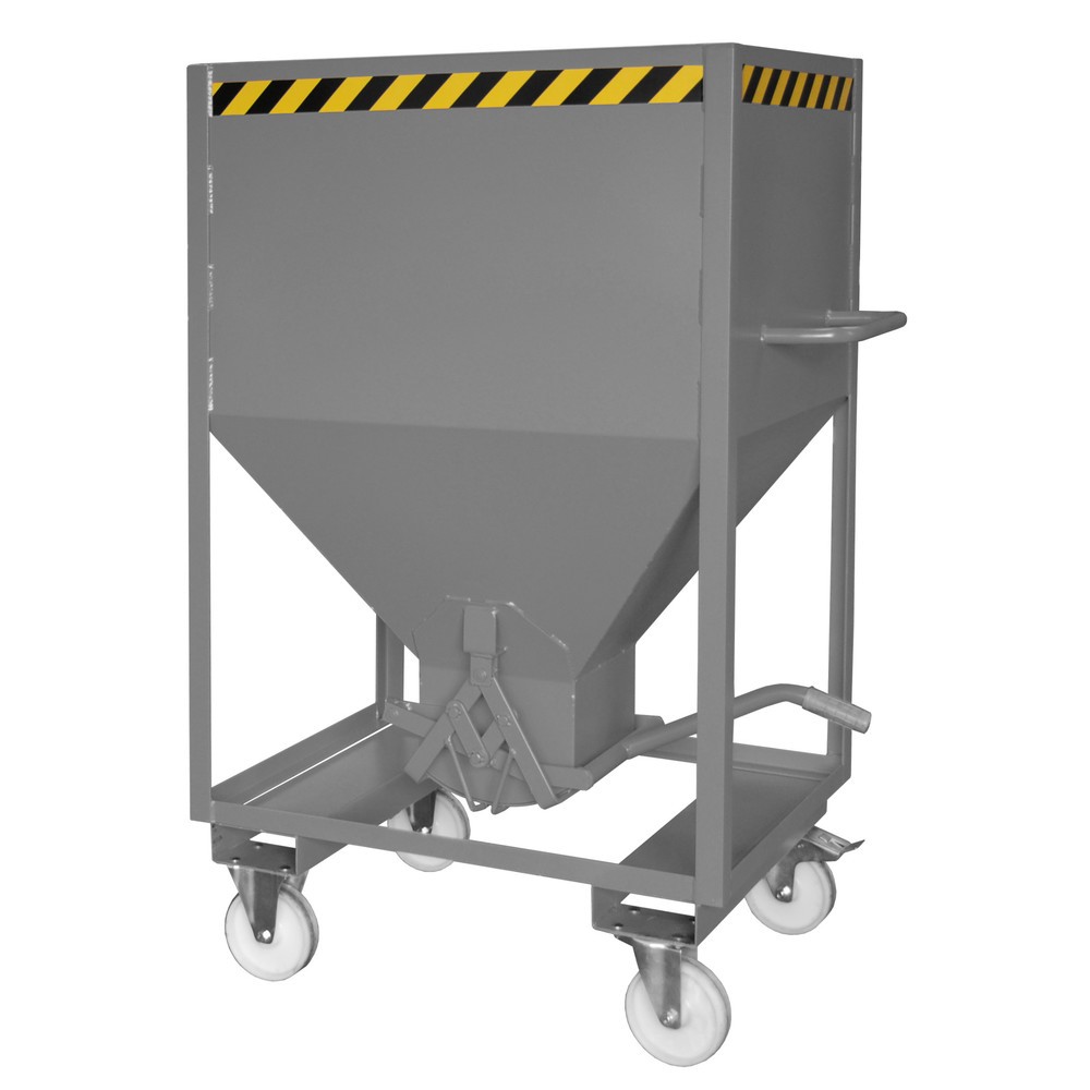 Número de imagen del producto 1: Bauer® contenedor silo, con cierre de tijera, bolsas de horquilla y ruedas, pintado, volumen 0,6 m³, RAL 7005 gris ratón