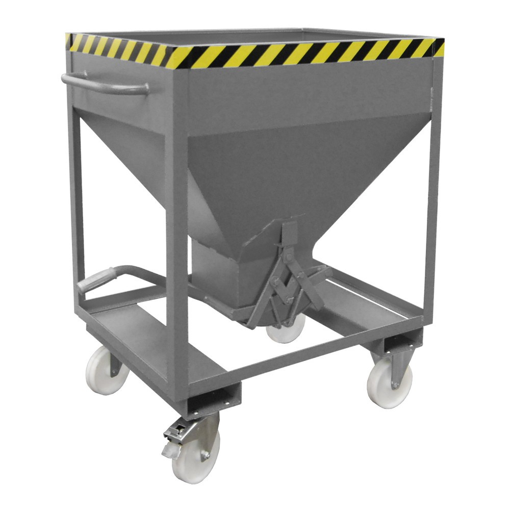 Número de imagen del producto 1: Bauer® contenedor silo, con cierre de tijera, bolsillos de horquilla y ruedas, pintado, volumen 0.375 m, RAL 7005 gris ratón