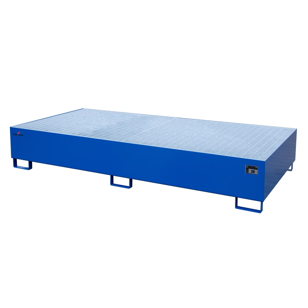 Número de imagen del producto 1: Cuba de contención Steinbock® de acero para 2x KTC/IBC (contenedores cisterna cúbicos /a granel), azul