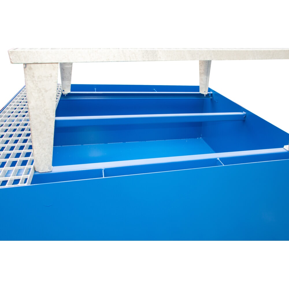 Número de imagen del producto 7: Cuba de contención Steinbock® de acero para 1x KTC/IBC (contenedores cisterna cúbicos /a granel), incl. punto de trasegado, azul