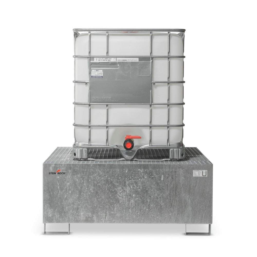 Imagen del producto: Cuba de contención Steinbock® de acero para 1x KTC/IBC (contenedores cisterna cúbicos /a granel), galvanizado en caliente