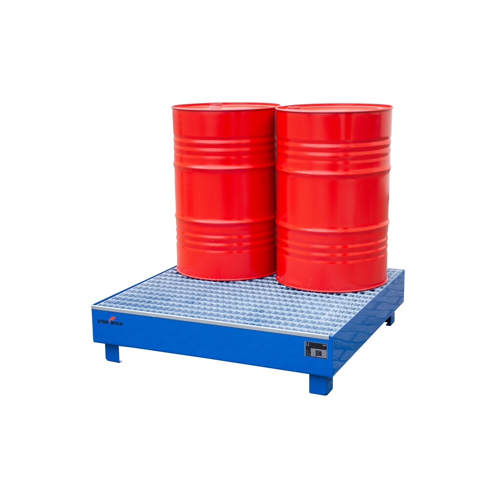 Número de imagen del producto 6: Cuba de contención Steinbock®, 4x200 l, Al x An x Fo 285 x 1.200 x 1.200 mm, incl. rejilla, azul