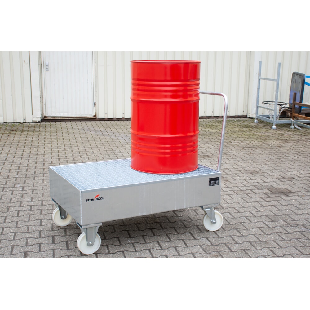 Número de imagen del producto 3: Cuba de contención Steinbock® para barriles de 200 litros, con ruedas, galvanizada en caliente