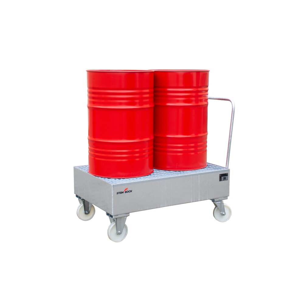 Número de imagen del producto 4: Cuba de contención Steinbock® para barriles de 200 litros, con ruedas, galvanizada en caliente