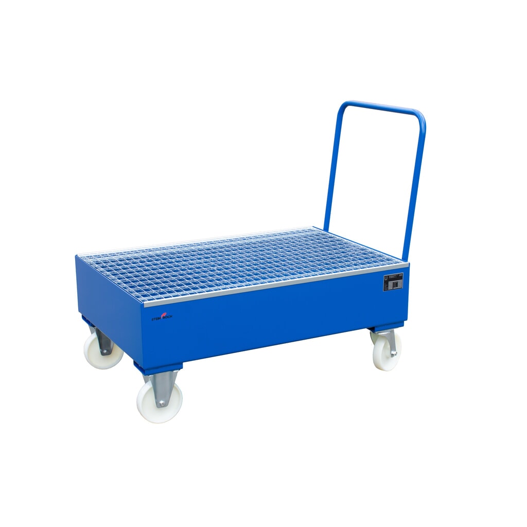 Imagen del producto: Steinbock® cubeta de retención de acero para barriles de 200 litros, móvil, azul