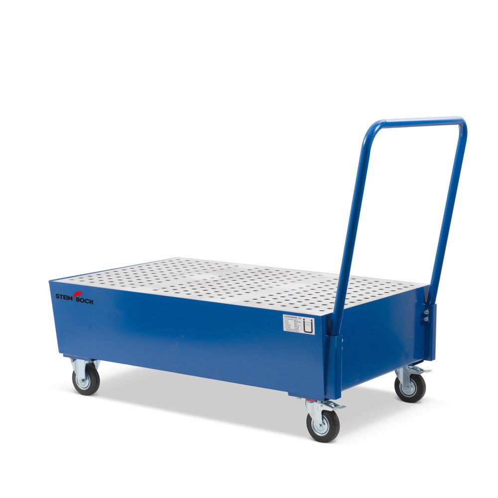 Imagen del producto: Cuba de contención Steinbock® para barriles de 200 litros, con ruedas, azul