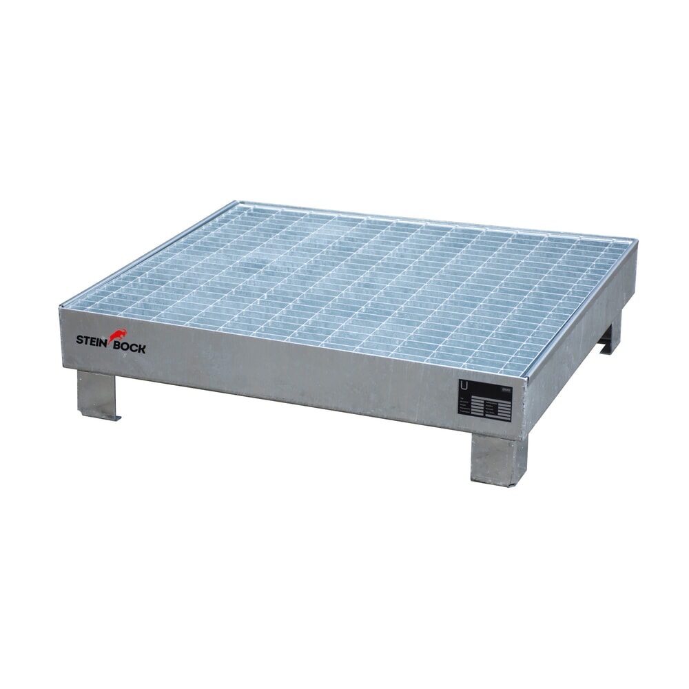 Imagen del producto: Cuba de contención Steinbock® para 4 barriles de 60 litros, con rejilla, galvanizado en caliente
