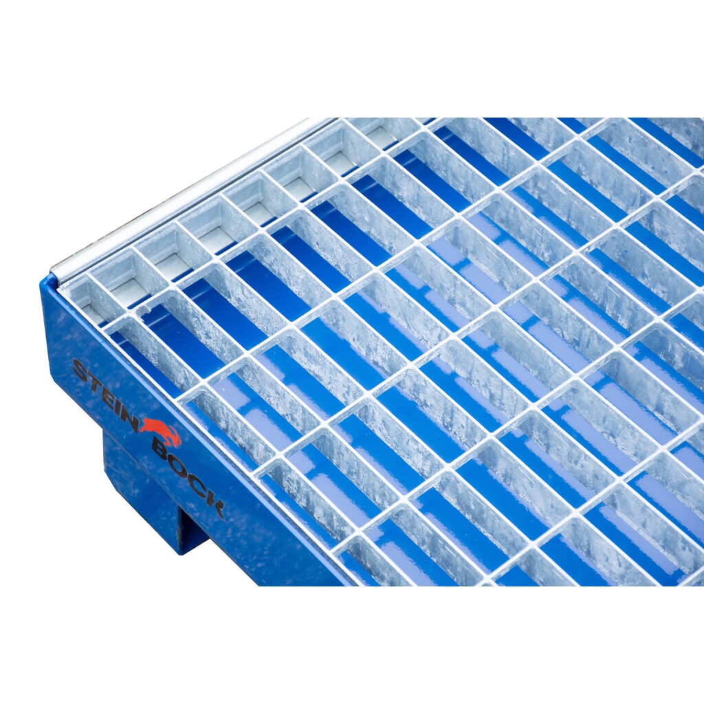 Steinbock® cubeta de retención para 6 barriles de 60 litros, incl. rejilla galvanizada, azul Número de imagen del producto 4: Steinbock® cubeta de retención para 6 barriles de 60 litros, incl. rejilla galvanizada, azul