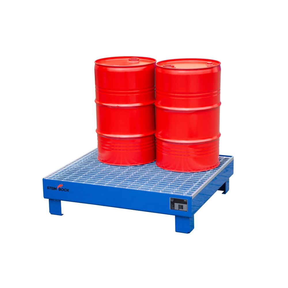 Número de imagen del producto 5: Cuba de contención Steinbock® para 4 barriles de 60 litros, con rejilla, azul